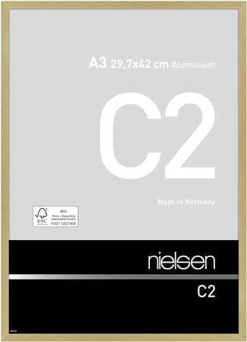 nielsen Aluminium Bilderrahmen C2, 29,7x42 cm (A3), Struktur Gold Matt von nielsen