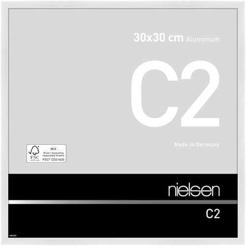 nielsen Aluminium Bilderrahmen C2, 30x30 cm, Weiß Glanz von nielsen