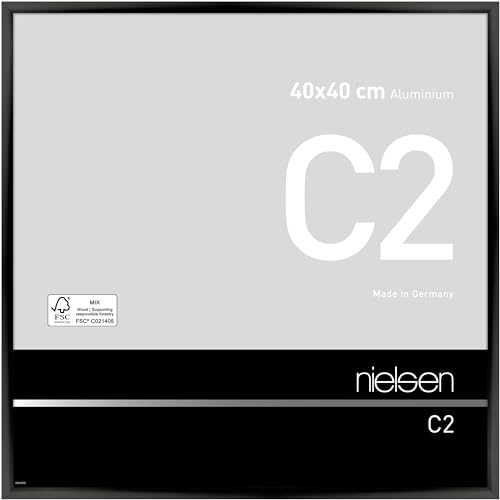 nielsen Aluminium Bilderrahmen C2, 40x40 cm, Eloxal Schwarz Glanz von nielsen