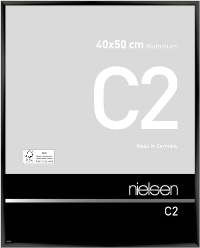 nielsen Aluminium Bilderrahmen C2, 40x50 cm, Eloxal Schwarz Glanz von nielsen
