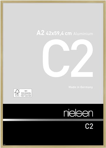 nielsen Aluminium Bilderrahmen C2, 42x59,4 cm (A2), Struktur Gold Matt von nielsen