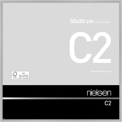 nielsen Aluminium Bilderrahmen C2, 50x50 cm, Struktur Silber Matt von nielsen