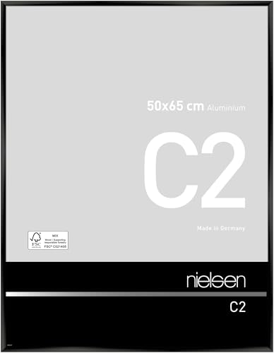 nielsen Aluminium Bilderrahmen C2, 50x65 cm, Eloxal Schwarz Glanz von nielsen