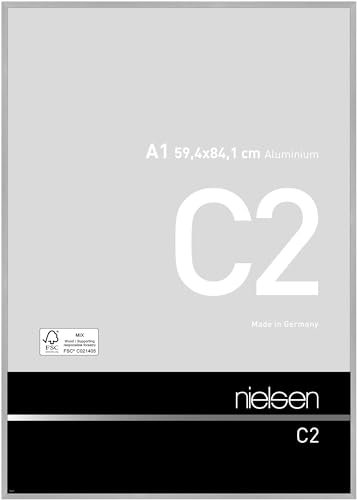 nielsen Aluminium Bilderrahmen C2, 59,4x84,1 cm (A1), Struktur Silber Matt von nielsen