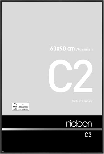 nielsen Bilderrahmen, 60 x 90 cm, Aluminium, Schwarz matt, Posterrahmen zum Aufhängen im Hoch- & Querformat, Echtglas, C2 nielsen Bilderrahmen, 60 x 90 cm, Aluminium, Schwarz matt, Posterrahmen zum Aufhängen im Hoch- & Querformat, Echtglas, C2 von nielsen