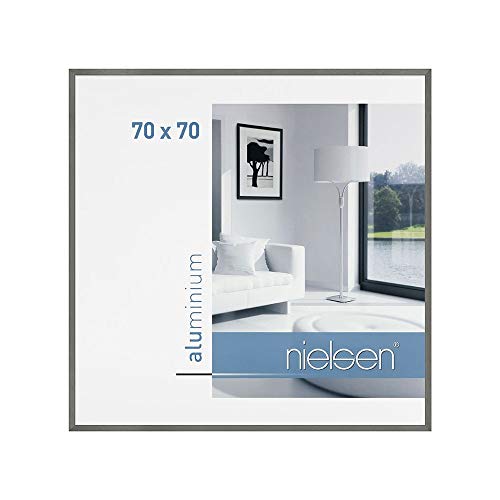 nielsen Bilderrahmen, 70 x 70 cm, Aluminium, Schwarz matt, Posterrahmen zum Aufhängen im Hoch- & Querformat, Echtglas, C2 von nielsen