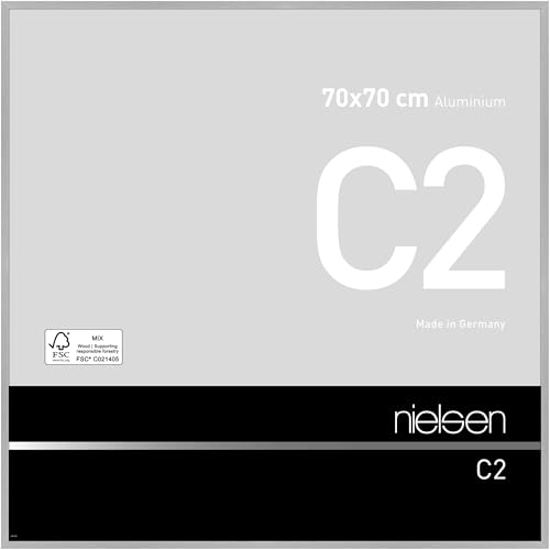 nielsen Aluminium Bilderrahmen C2, 70x70 cm, Struktur Silber Matt von nielsen