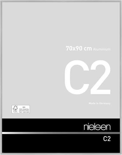 nielsen Aluminium Bilderrahmen C2, 70x90 cm, Struktur Silber Matt von nielsen