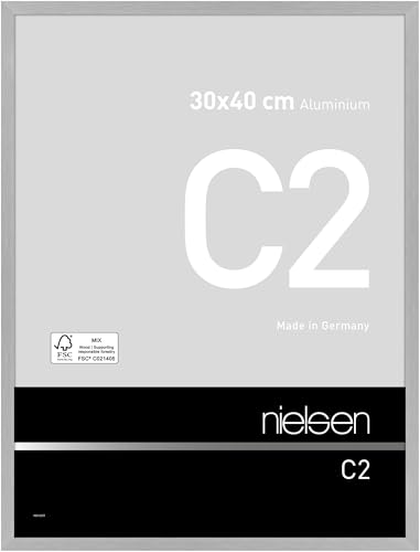 nielsen Aluminium Bilderrahmen C2 Acrylglas, 30x40 cm, Struktur Silber matt von nielsen