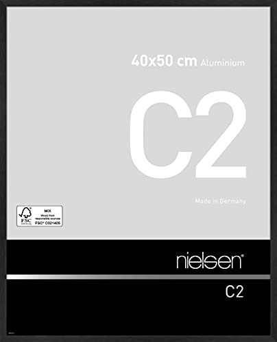 nielsen Aluminium Bilderrahmen C2 Acrylglas, 40x50 cm, Struktur Schwarz matt von nielsen