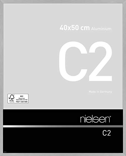 nielsen Aluminium Bilderrahmen C2 Acrylglas, 40x50 cm, Struktur Silber matt von nielsen