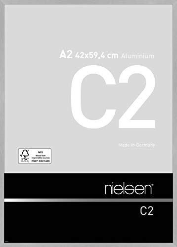 nielsen Aluminium Bilderrahmen C2 Acrylglas, 42,0x59,4 cm (A2), Struktur Silber matt von nielsen
