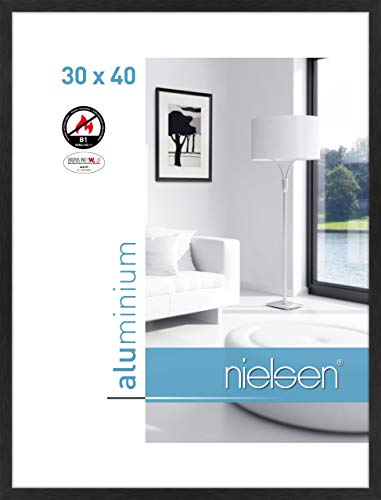 nielsen Aluminium Bilderrahmen C2-B1, 30x40 cm, Struktur Schwarz Matt von nielsen