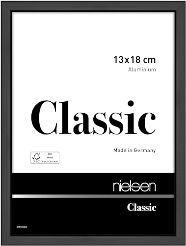nielsen Aluminium Bilderrahmen Classic, 13x18 cm, Schwarz Matt von nielsen