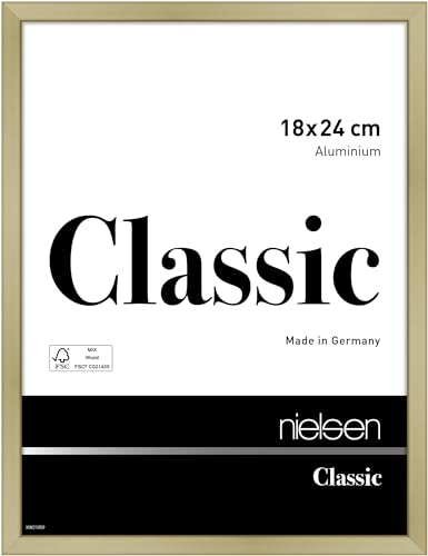 nielsen Aluminium Bilderrahmen Classic, 18x24 cm, Gold Matt von nielsen
