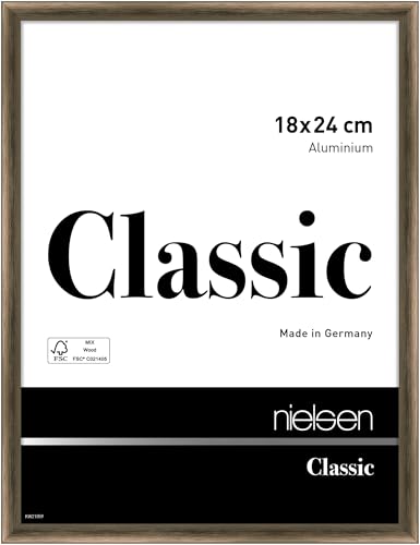 nielsen Aluminium Bilderrahmen Classic, 18x24 cm, Struktur Walnuss von nielsen