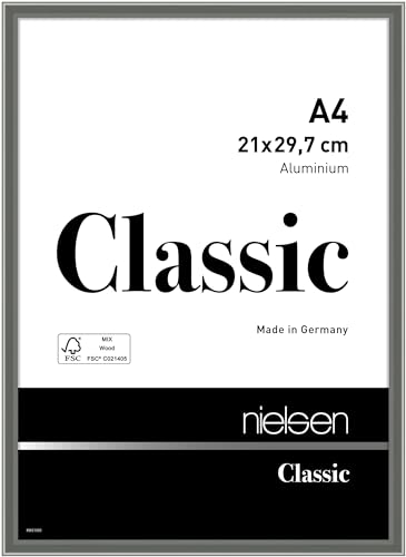 nielsen Aluminium Bilderrahmen Classic, 21x29,7 cm (A4), Contrastgrau von nielsen