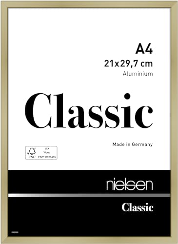 nielsen Aluminium Bilderrahmen Classic, 21x29,7 cm (A4), Gold Matt von nielsen