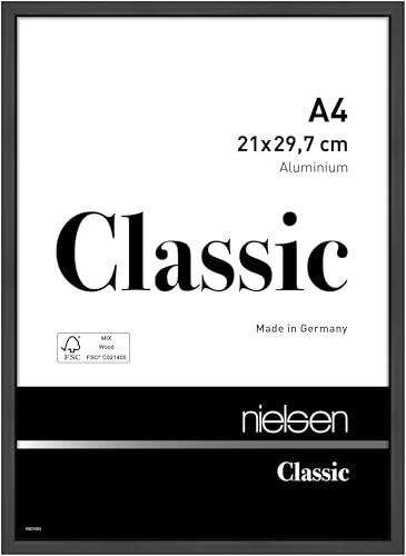 nielsen Aluminium Bilderrahmen Classic, 21x29,7 cm (A4), Schwarz Matt von nielsen