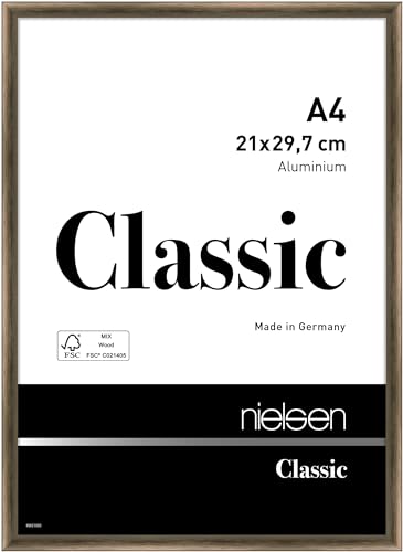 nielsen Aluminium Bilderrahmen Classic, 21x29,7 cm (A4), Struktur Walnuss von nielsen