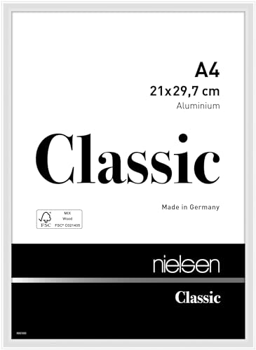 nielsen Aluminium Bilderrahmen Classic, 21x29,7 cm (A4), Weiß Glanz von nielsen