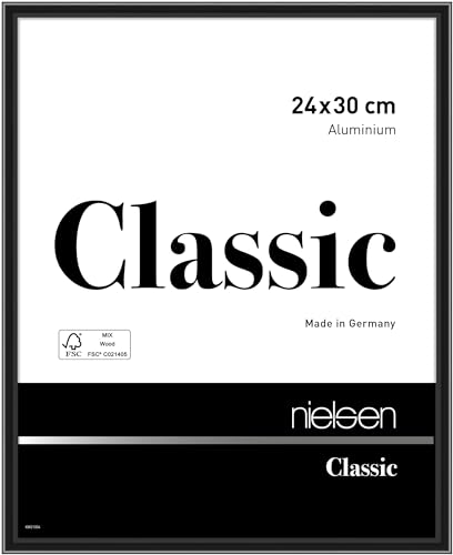 nielsen Aluminium Bilderrahmen Classic, 24x30 cm, Eloxal Schwarz Glanz von nielsen