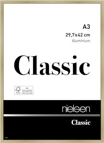nielsen Aluminium Bilderrahmen Classic, 29,7x42 cm (A3), Gold Matt von nielsen