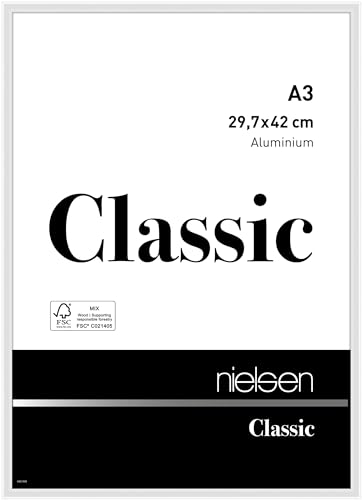 nielsen Aluminium Bilderrahmen Classic, 29,7x42 cm (A3), Weiß Glanz von nielsen
