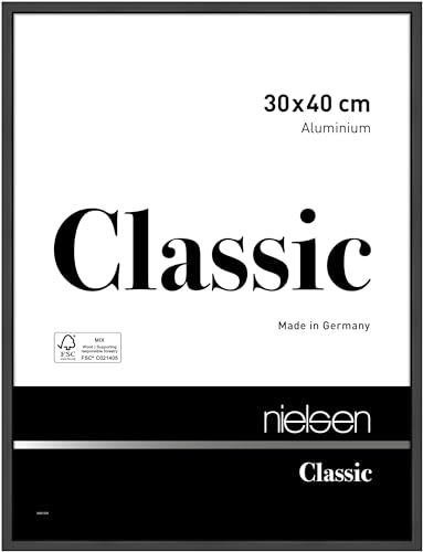 nielsen Aluminium Bilderrahmen Classic, 30x40 cm, Eloxal Schwarz Glanz von nielsen