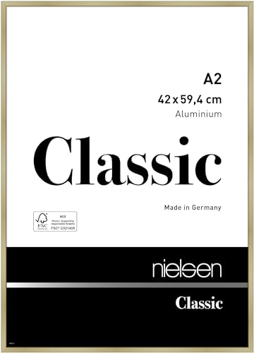 nielsen Aluminium Bilderrahmen Classic, 42x59,4 cm (A2), Gold Matt von nielsen