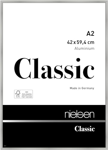 nielsen Aluminium Bilderrahmen Classic, 42x59,4 cm (A2), Silber Matt von nielsen