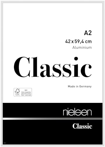 nielsen Aluminium Bilderrahmen Classic, 42x59,4 cm (A2), Weiß Glanz von nielsen