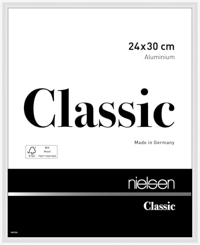 nielsen Bilderrahmen, 24 x 30 cm, Aluminium, Weiß glanz, Rahmen zum Aufhängen im Hoch- & Querformat, Echtglas, Classic nielsen Bilderrahmen, 24 x 30 cm, Aluminium, Weiß glanz, Rahmen zum Aufhängen im Hoch- & Querformat, Echtglas, Classic von nielsen
