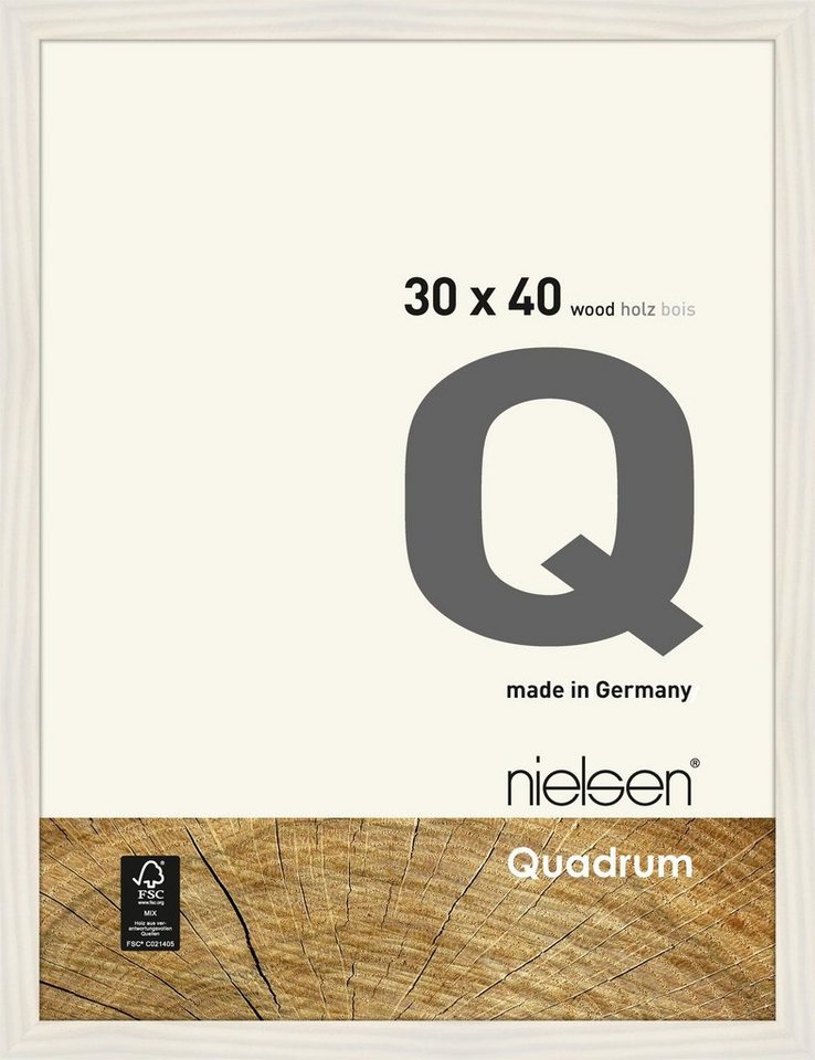 nielsen Bilderrahmen Holzrahmen 6530002 Quadrum 30x40cm weiss von nielsen