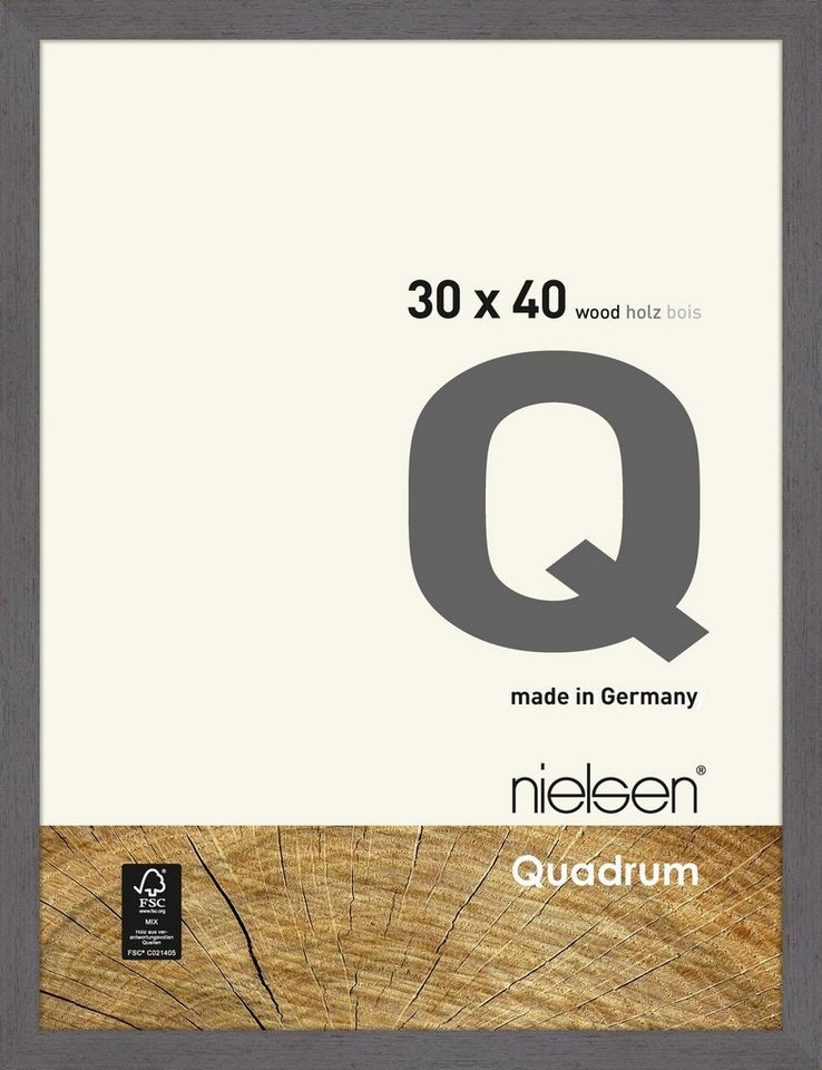 nielsen Bilderrahmen Holzrahmen 6530014 Quadrum 30x40cm grau von nielsen