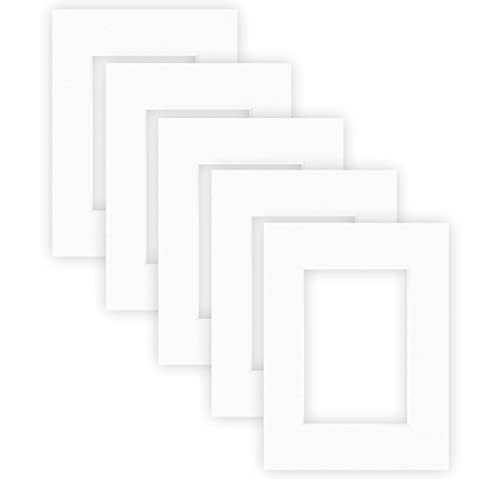 nielsen Conservation Passepartout Karton 2,2 mm | 5er Set | Außenformat 18x24 cm für Bildformat 10x15 cm | Polarweiß (hellweiß) | strukturierte Oberfläche von nielsen