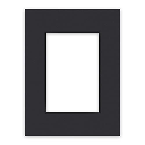 nielsen Conservation Passepartout Karton 2,2 mm | Außenformat 18x24 cm für Bildformat 10x15 cm | Schwarz | glatte Oberfläche von nielsen