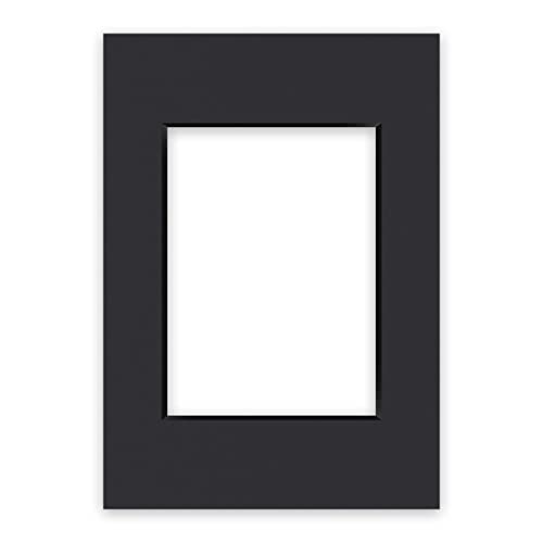nielsen Conservation Passepartout Karton 2,2 mm | Außenformat 21x29,7 cm (DIN A4) für Bildformat 13x18 cm | Schwarz | glatte Oberfläche von nielsen
