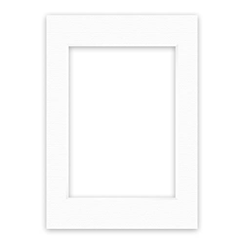 nielsen Conservation Passepartout Karton 2,2 mm | Außenformat 29,7x42 cm (DIN A3) für Bildformat 21x29,7 cm (DIN A4) | Polarweiß (hellweiß) | strukturierte Oberfläche von nielsen