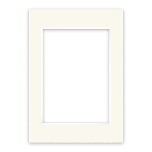 nielsen Conservation Passepartout Karton 2,2 mm | Außenformat 42x59,4 cm (DIN A2) für Bildformat 29,7x42 cm (DIN A3) | Elfenbeinweiß (Creme weiß) | Glatte Oberfläche von nielsen