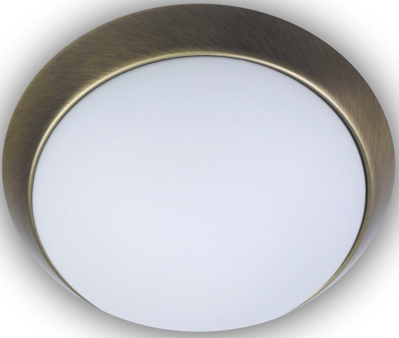 niermann Deckenleuchte Opal matt, Dekorring Altmessing, 40 cm, HF Sensor, LED, LED wechselbar, Warmweiß von niermann