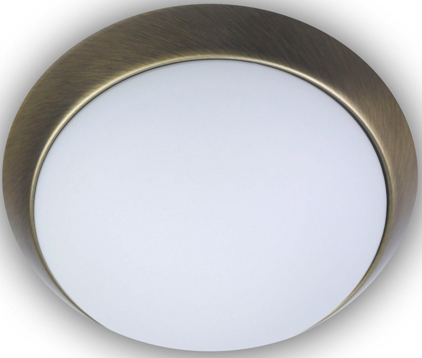 niermann Deckenleuchte Opal matt, Dekorring Altmessing, 50 cm, HF Sensor, LED, LED wechselbar, Warmweiß von niermann