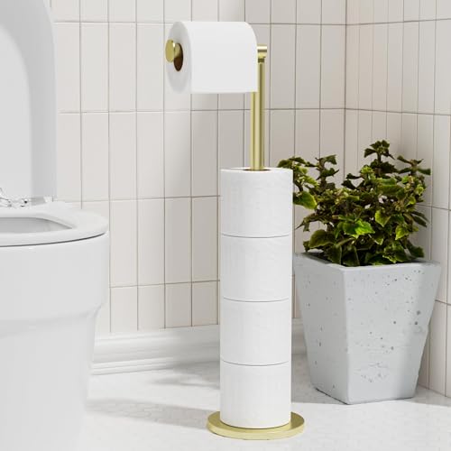 niffgaff Freistehender Toilettenpapierhalter, faltbarer Papierhalter, Edelstahl, Badezimmer-Ständer, rostfrei, freistehender Aufbewahrungsspender für 5 Rollen von niffgaff