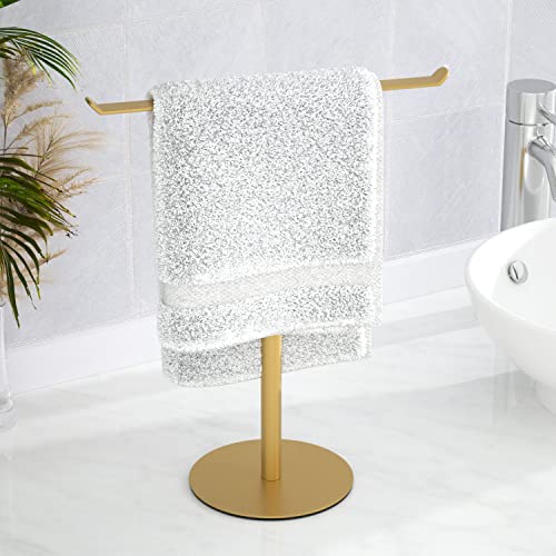Gold Hand Towel Stand, T Shape Hand Towel Holder for Bathroom, Display Fingertip Towel Holder Organizer and Bathroom Towel Racks,Kitchen Towel Rack von niffgaff