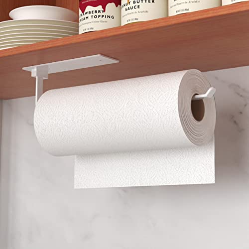 Weiß KüChenrollenhalter Ohne Bohren Kuchenroller Halter,Selbstklebend Praktisch Rollenhalter Unter Dem Schrank FüR KüChe Aufbewahrung & Organisation KüChenrollenhalter Wand von niffgaff