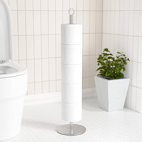Toilettenpapierhalter Ständer, Toilettenpapierständer mit Reservefunktion, Toilettenpapierständer aus Edelstahl zur Aufbewahrung von Ersatzrollen im Badezimmer und auf der Toilette, fasst 5–6 Rollen von niffgaff
