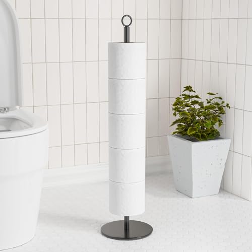 Toilettenpapierhalter Ständer, Toilettenpapierständer mit Reservefunktion, Toilettenpapierständer aus Edelstahl zur Aufbewahrung von Ersatzrollen im Badezimmer und auf der Toilette, fasst 5–6 Rollen von niffgaff