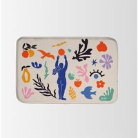 Wunderschöne Badematte, Stylisch, Blumen, Kunst, Bunte Rutschfeste Matte, Mikrofaser, Verschiedene Grössen, Verspielte Art von nijaArtboutique