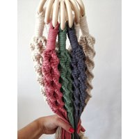 Makramee-Blumenampel Amelia in Herbstfarben | Wandbehang Plant Hanger Boho Altrosa Anthrazit Jade Grün Makramee-Blumenampel Amelia in Herbstfarben | Wandbehang Plant Hanger Boho Altrosa Anthrazit Jade Grün von nikewouldratherknot