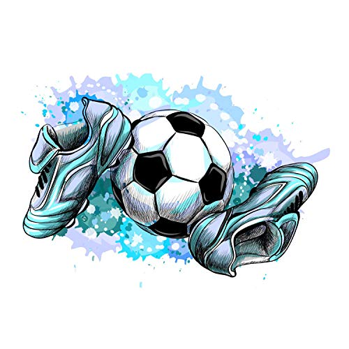 187 Wandtattoo Fussballschuhe und Ball - Kinderzimmer Junge Sticker Aufkleber Wanddeko Wandbild Fussball - Größe 745 x 1000 mm von nikima Schönes für Kinder